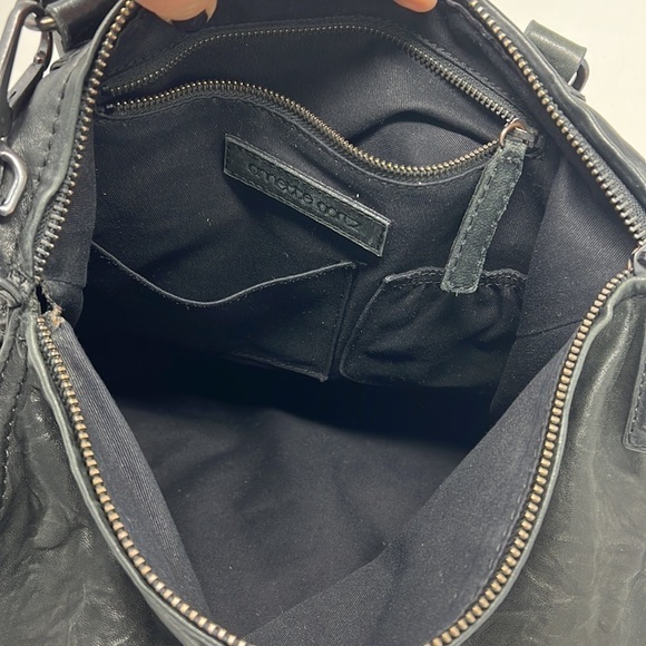 Annette Gortz Large Pandora Leather Shoulder Crossbody Bag Charcoal Black Bag - Picture 15 of 16